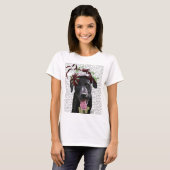 T-shirt Labrador Noir Avec Fascinateur Vert (Devant entier)
