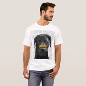 T-shirt Labrador noir avec os sur le nez (Devant entier)