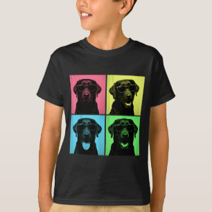 T-shirt Labrador Pop Art Drôle Photo de Chien Lab noir Ama
