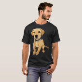 T-shirt Labrador Puppy Pet Dog Golden Retriever Sitting Wi (Devant entier)
