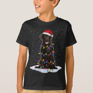 T-shirt Labrador récupération Père Noël Christmas Tree Lig