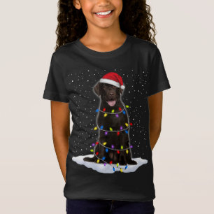 T-Shirt Labrador récupération Père Noël Christmas Tree Lig