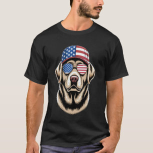 T-shirt Labrador Retriever avec drapeau USA