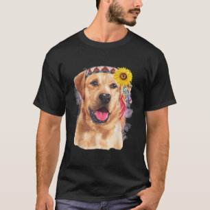 T-shirt Labrador Retriever Avec Tête De Tournesol S