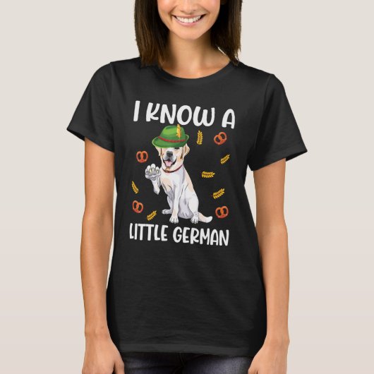 T-shirt Labrador Retriever Bavarian Lederhosen I Know Litt (Devant)