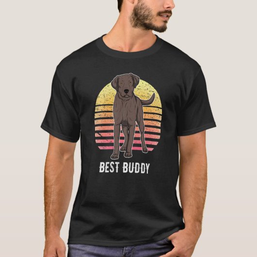 T-shirt Labrador Retriever Chien Sunset 3 (Devant)