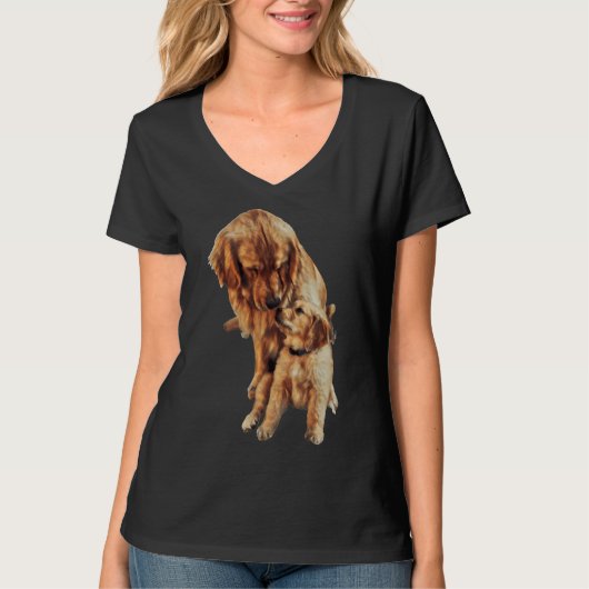 T-shirt Labrador Retriever Chiot avec mère (Devant)