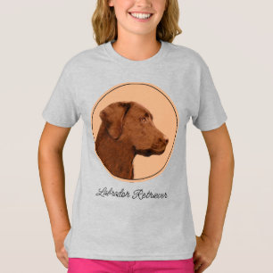 T-shirt Labrador Retriever (Chocolat) Peinture - Chien Art