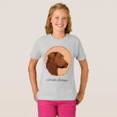 T-shirt Labrador Retriever (Chocolat) Peinture - Chien Art (Devant entier)