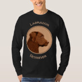 T-shirt Labrador Retriever (Chocolat) Peinture - Chien Art (Devant)