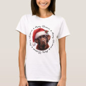 T-shirt Labrador Retriever Cute Père Noël Chien Famille No (Devant)