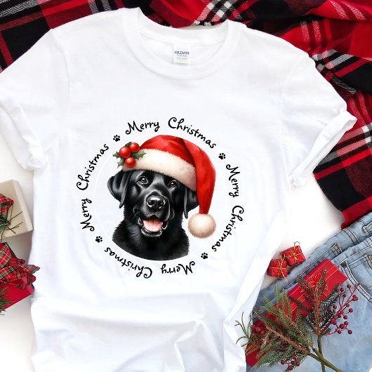 T-shirt Labrador Retriever Cute Père Noël Chien Famille No