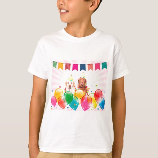 T-shirt Labrador Retriever Dog Balloons Anniversaire (Devant)