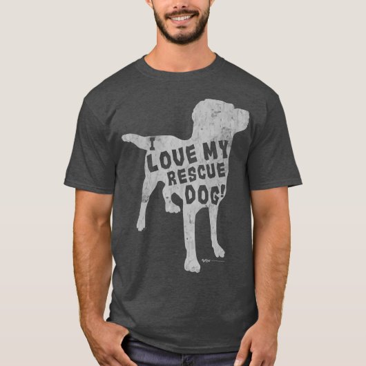 T-shirt Labrador Retriever Don I Love My Secourt Chien (Devant)