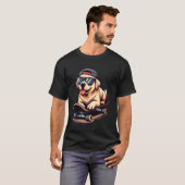 T-shirt Labrador Retriever drôle avec skateboard (Devant entier)
