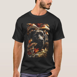 T-shirt Labrador Retriever Feuilles d'automne Champignons