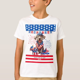 T-shirt Labrador Retriever Happy 4 juillet Independence