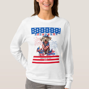 T-shirt Labrador Retriever Happy 4 juillet Independence
