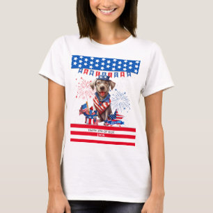 T-shirt Labrador Retriever Happy 4 juillet Independence