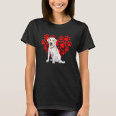 T-shirt Labrador Retriever Heart Paw Valentines Day Chien  (Devant)