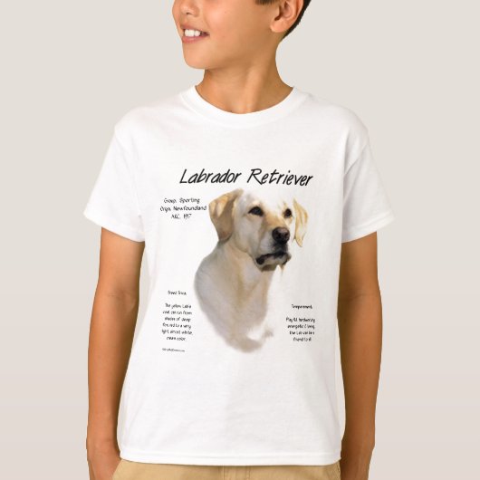 T-shirt Labrador Retriever (jaune) Conception historique (Devant)