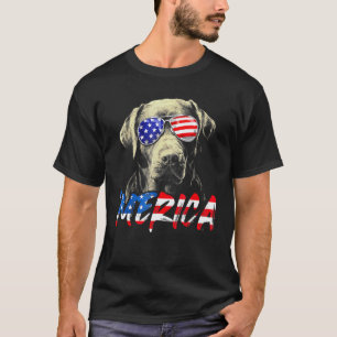 T-shirt Labrador Retriever Merica américain Fla du 4 juill
