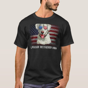 T-shirt Labrador Retriever Mom American Dog Us Drapeau 4e