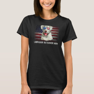 T-shirt Labrador Retriever Mom American Dog Us Drapeau 4e