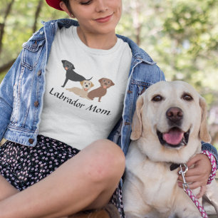 T-shirt Labrador Retriever Mom Chocolate Black Yellow
