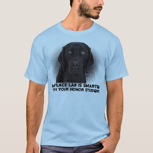 T-shirt Labrador retriever noir (Devant)
