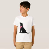 T-shirt Labrador retriever noir (Devant entier)