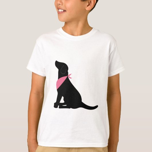 T-shirt Labrador retriever noir (Devant)
