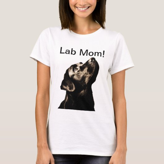 T-shirt Labrador retriever noir impressionnant (Devant)