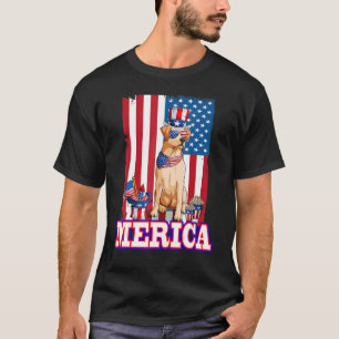 T-shirt Labrador Retriever Papa Maman 4 juillet American F