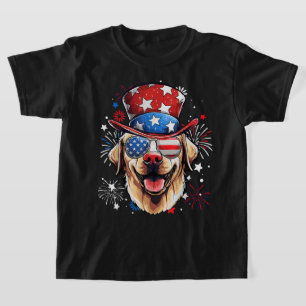 T-shirt Labrador Retriever Patriotic USA Drapeau 4 juillet