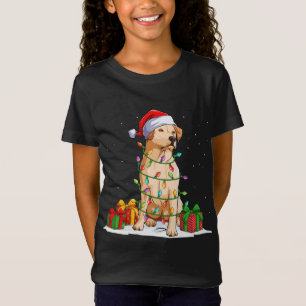T-Shirt Labrador Retriever Père Noël Christmas Tree Lumièr