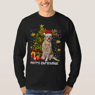 T-shirt Labrador Retriever Père Noël Christmas Tree Lumièr