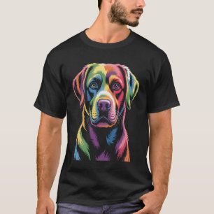 T-shirt Labrador Retriever Pop Art Arc-en-Ciel Coloré