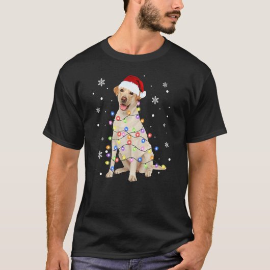 T-shirt Labrador Retriever Santa Christmas Light Cute Labr (Devant)