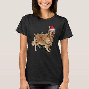 T-shirt Labrador Retriever Santa Hat Lights Christmas Paj