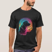 T-shirt Labrador Retriever Synthwave 80s Retrowave Aesthet (Devant)