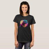 T-shirt Labrador Retriever Synthwave 80s Retrowave Esthéti (Devant entier)