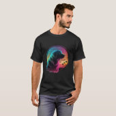 T-shirt Labrador Retriever Synthwave 80s Retrowave Esthéti (Devant entier)