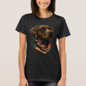 T-shirt Labrador Retriever USA Flag Canine Dog  4th Of Jul (Devant)
