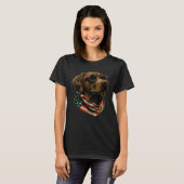 T-shirt Labrador Retriever USA Flag Canine Dog  4th Of Jul (Devant entier)