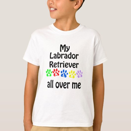 T-shirt Labrador Retriever Walks Design (Devant)