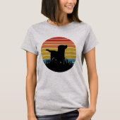 T-shirt Labrador Retro Sunset (Devant)