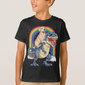 T-shirt Labrador Riding Dinosaur T-rex Cadeaux Garçons Enf (Devant)