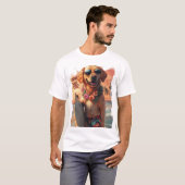 T-shirt Labrador Tropical - Conception de cavalier Wave (Devant entier)