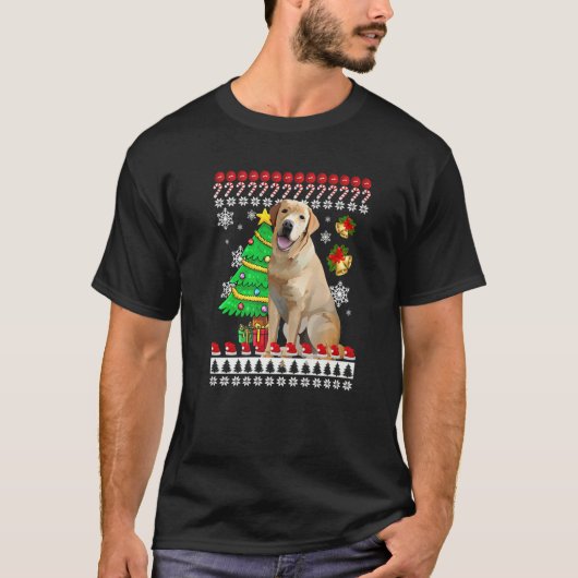 T-shirt Labrador Ugly Christmas Ugly Christmas Sweater Lad (Devant)